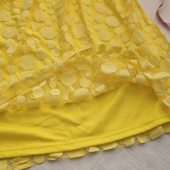 Roz & Ali Yellow Lace pullover Dress size 6- new with tags - Picture 10 of 12